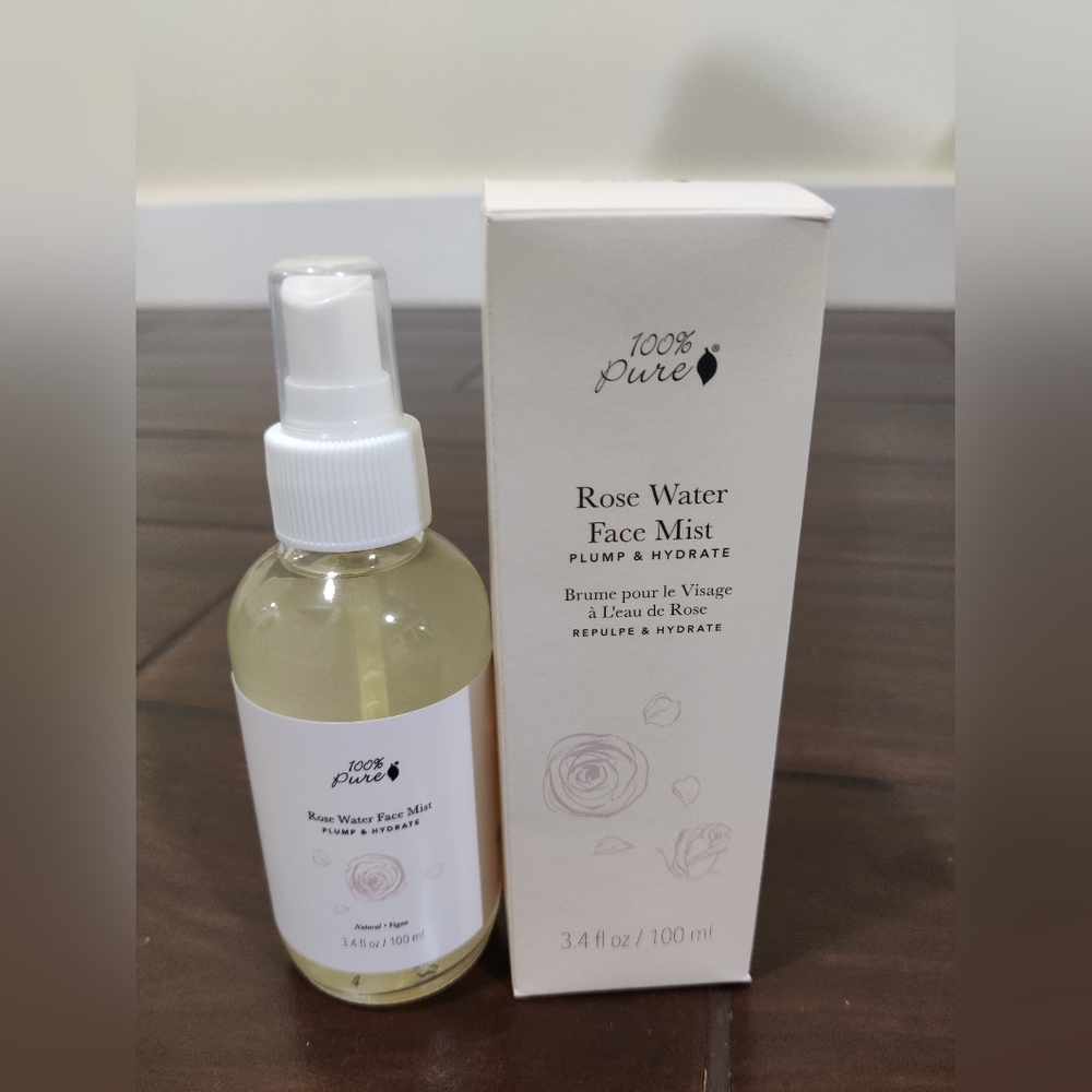 100% Pure Rose Water Face Mist NIB